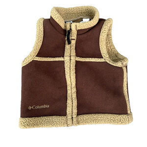 Columbia Brown Faux Shearing Full-Zip Size 18 months Baby Toddler vest A000179
